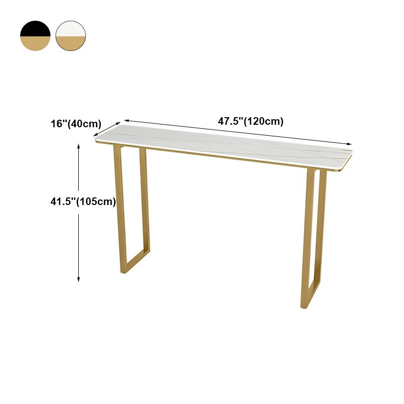 Glam Marble Bistro Table with Rectangle Table Top Sled Table - 41.3" H Clearhalo 'Bar Furniture' 'Bar Tables' 'bar_tables' 'furn' 'furn_bar_tables' 'Furniture' 'furniture_bar_tables' 'Kitchen & Dining Furniture' 1200x1200_57effc6c-8554-4834-bef8-665fbc0fcff6