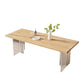 Modern Wood Top Dining Table Double Pedestal Table for Kitchen Clearhalo 'Dining Tables & Seating' 'Dining Tables' 'dining_table' 'furn' 'furn_dining_table' 'Furniture' 'Kitchen & Dining Furniture' 1200x1200_57f06938-1d89-45e6-a848-4ae6b052e4ff