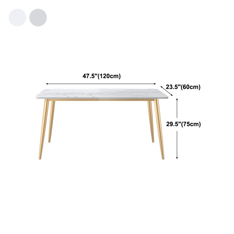 Table à manger de luxe traditionnelle Table à manger rectangulaire en pierre blanche pour la maison