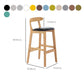 Upholstered Indoor Bar Stool Nordic Solid Wood Bar Stools with Natural Base