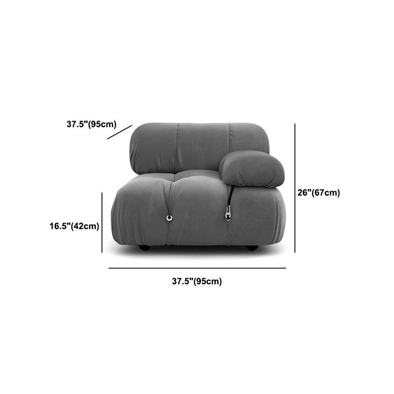 Canapé en velours d'agneau de style moderne gris / blanc / orange / canapé-lit bleu