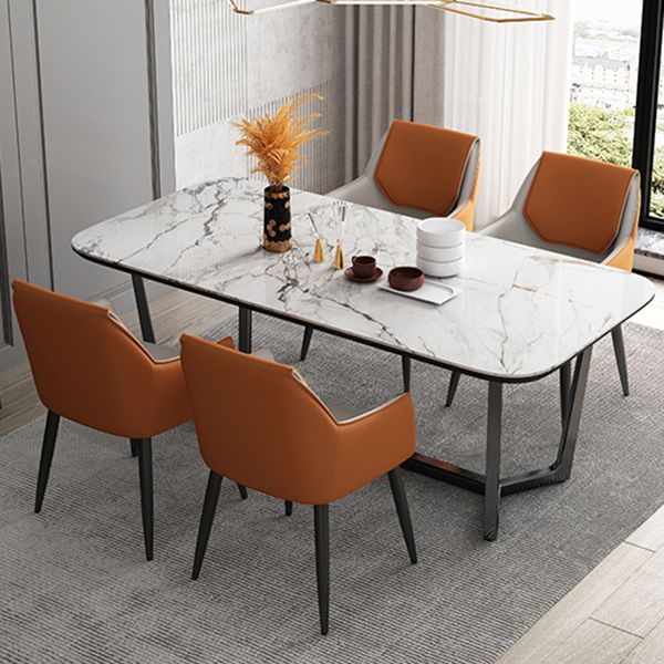 Modern Design Arm Solid Back Side Chairs Leather Dining Side Chair Clearhalo 'Dining Chairs' 'Dining Tables & Seating' 'dining_chair' 'furn' 'furn_dining_chair' 'Furniture' 'furniture_dining_chair' 'Kitchen & Dining Furniture' 1200x1200_57f2cb3d-875c-4ac5-a50f-eff0a4fd581d