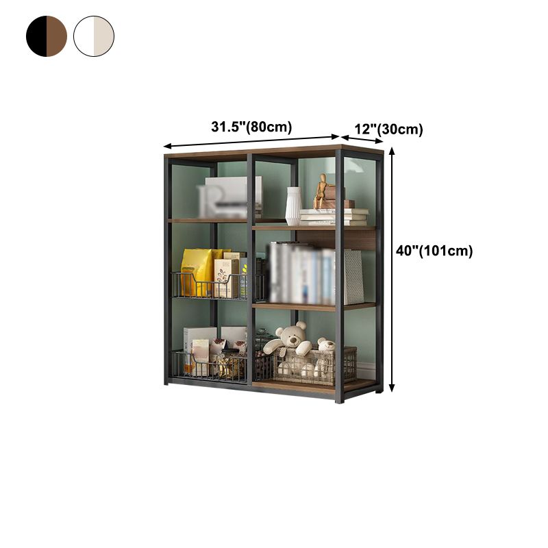 Industrial Open Etagere Bookshelf Steel Frame Manufactured Wood Shelf Bookshelf Clearhalo 'Bookcases' 'furn' 'furn_bookcases' 'Furniture' 'furniture_bookcases' 'kitchen' 'kitchen_bookcases' 'Living Room Furniture' 'Office Furniture' 1200x1200_57f3f316-904d-4e18-a078-fc6b28a747e2