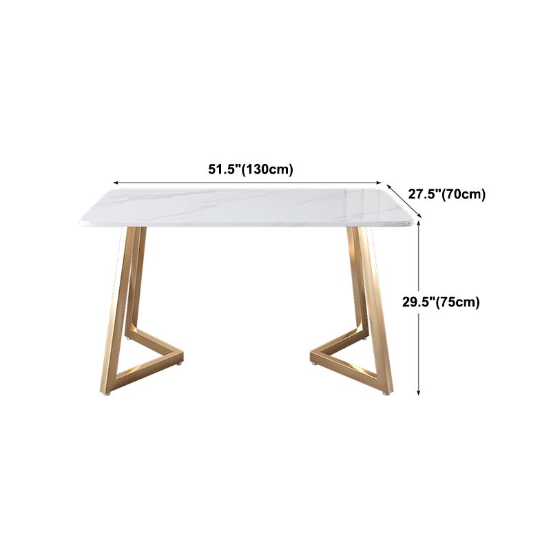 Juego de mesa de comedor de hierro Glam, juego de comedor rectangular de 1/2/5/6 piezas con tapa de piedra sinterizada