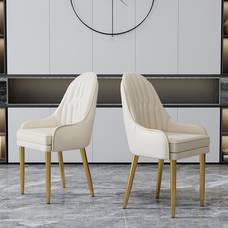 Chaise d'appoint de Style Glam, chaise de salle à manger d'intérieur en cuir pour salon