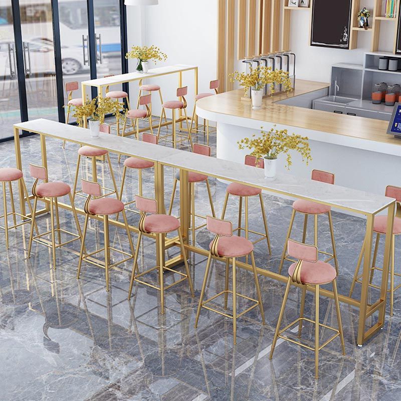 Rectangle Living Room Pub Height Dining Table Contemporary Marble Bistro Table Clearhalo 'Bar Furniture' 'Bar Tables' 'bar_tables' 'furn' 'furn_bar_tables' 'Furniture' 'Kitchen & Dining Furniture' 1200x1200_57f5b6ae-4413-46db-9cfa-a15a5bc6b033