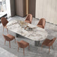 Modern Oval Sintered Stone Dining Table Set 1/4/5/7 Pieces Dining Set for Home Use