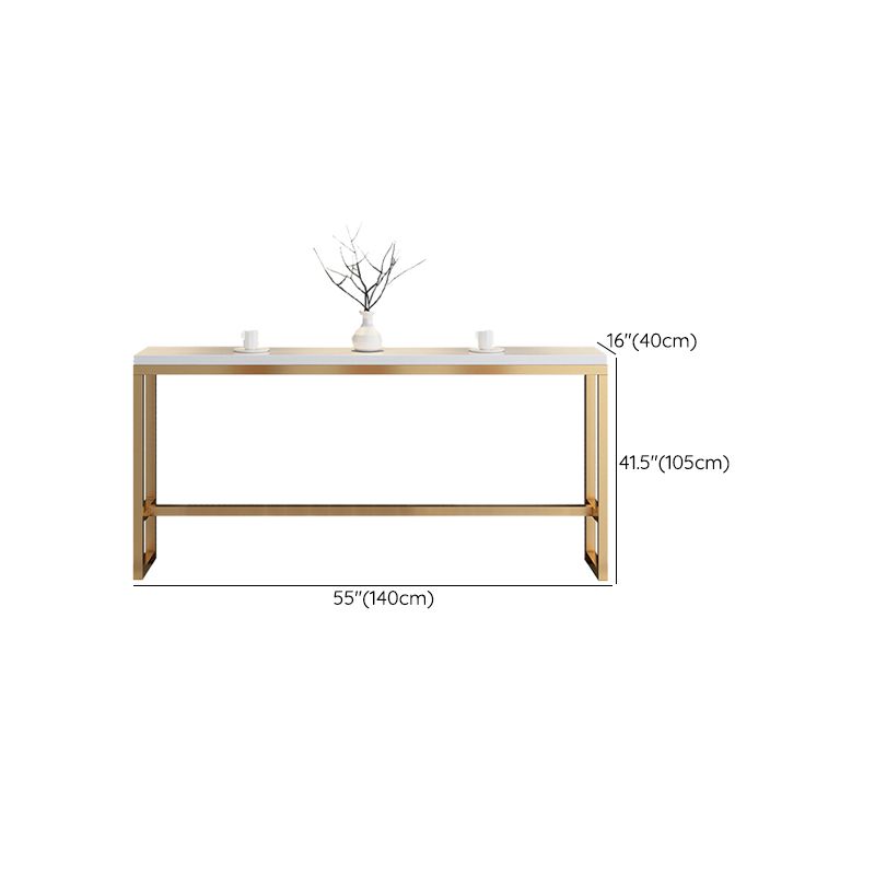 Glam Style Rectangle Bar Table Golden Base for Milk Tea Shop Clearhalo 'Bar Furniture' 'Bar Tables' 'bar_tables' 'furn' 'furn_bar_tables' 'Furniture' 'Kitchen & Dining Furniture' 1200x1200_57f7a06c-5474-49c9-89e4-f8e94ee27991