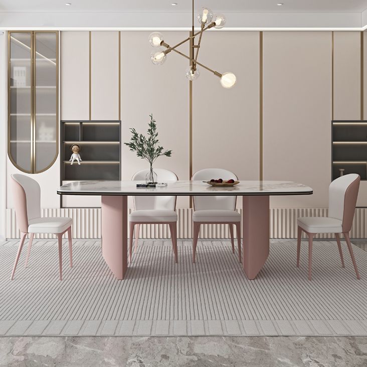 Juego de comedor de piedra sinterizada estilo diseñador, juego de mesa de comedor rectangular de 1/3/4/5/7 piezas