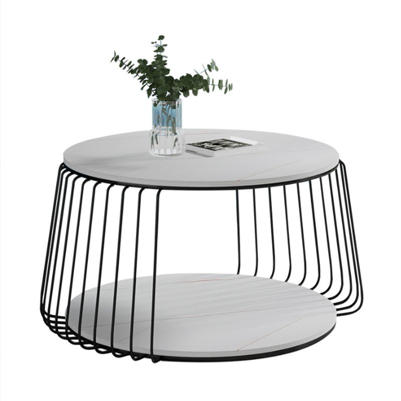 Glam Slate Geometric Coffee Table 17.7" H 1 Single Cocktail Table with Storage Clearhalo 'Coffee & Accent Tables' 'Coffee Tables' 'coffee_tables' 'furn' 'furn_coffee_tables' 'Furniture' 'Living Room Furniture' 1200x1200_57f8171b-1d6f-47e0-abb1-6d9a9196a40d