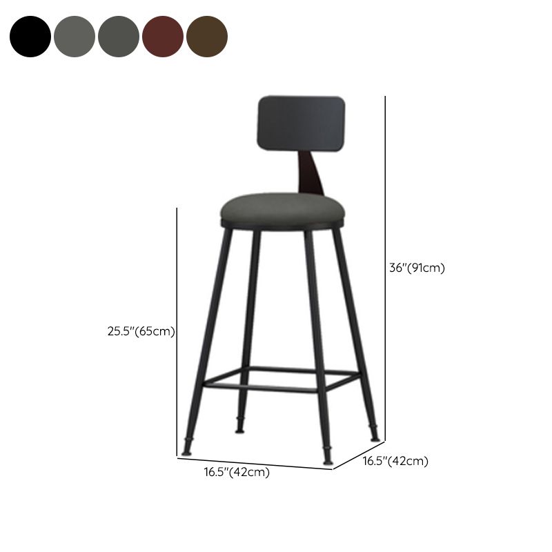 Industrial Style Armless Counter Stool Faux Leather Counter-height Stool Clearhalo 'Bar Furniture' 'Bar Stools' 'bar_stools' 'furn' 'furn_bar_stools' 'Furniture' 'Kitchen & Dining Furniture' 1200x1200_57f82ea0-f5c6-4569-b4f8-b10a6710c7dc
