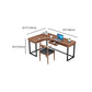L-Form Solid Pine Writing Table Industrial Home Working Table