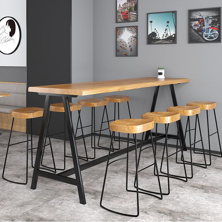 Lujoso juego de mesa de barra de madera maciza 1/4/5/9 piezas de mostrador con taburetes sin espalda