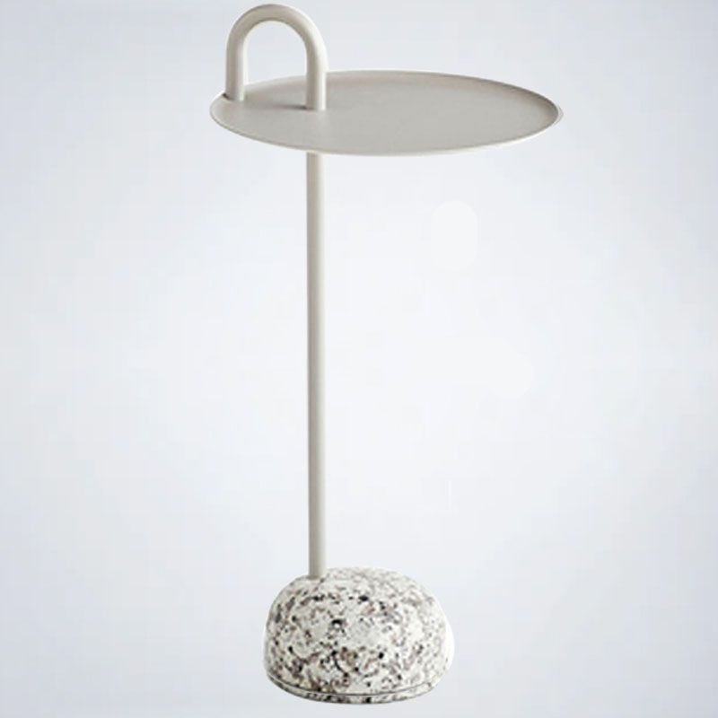 27,75 "de haut de table ronde en acier rond Tableau de la table de piédestal en pierre