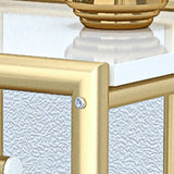 1 estante Glam Glam Nightstand Pats de metal incluye almacenamiento de mesa nocturna, 23.6 "de alto