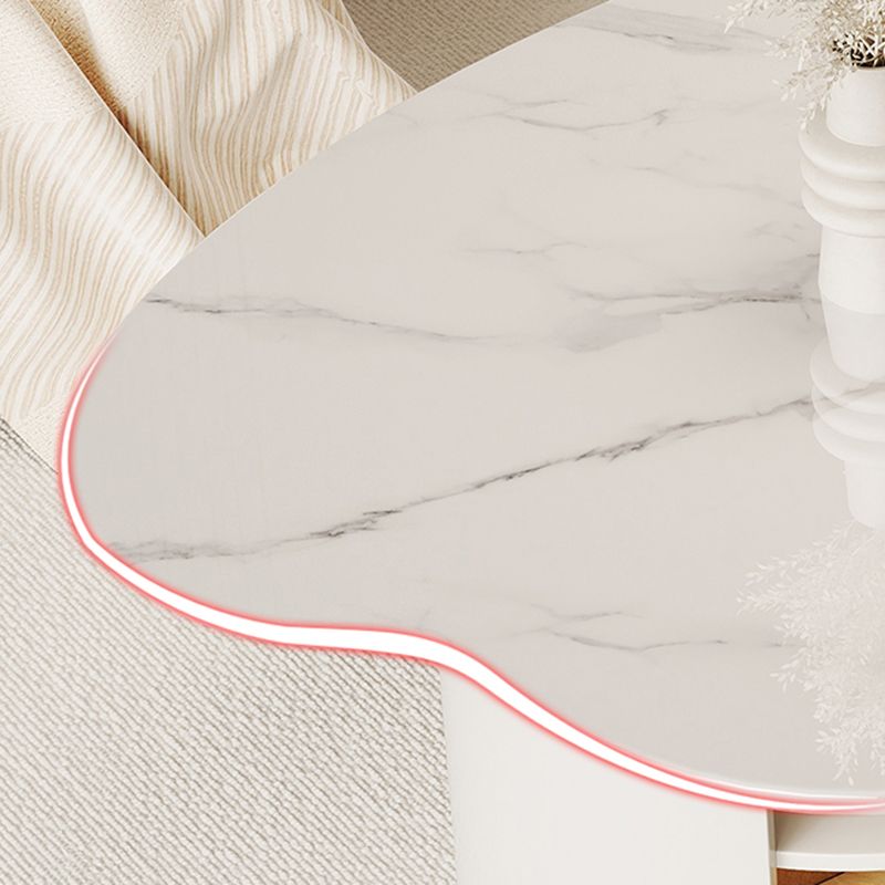 Abstract Cocktail Table Slate Top Coffee or End Table with Storage Drawers