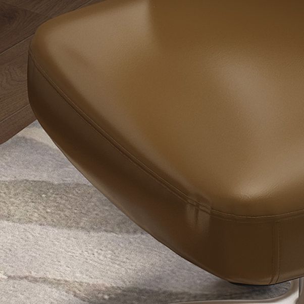 フェイクレザータスクチェアモダンな調整可能なスイベルオフィスチェア固定腕