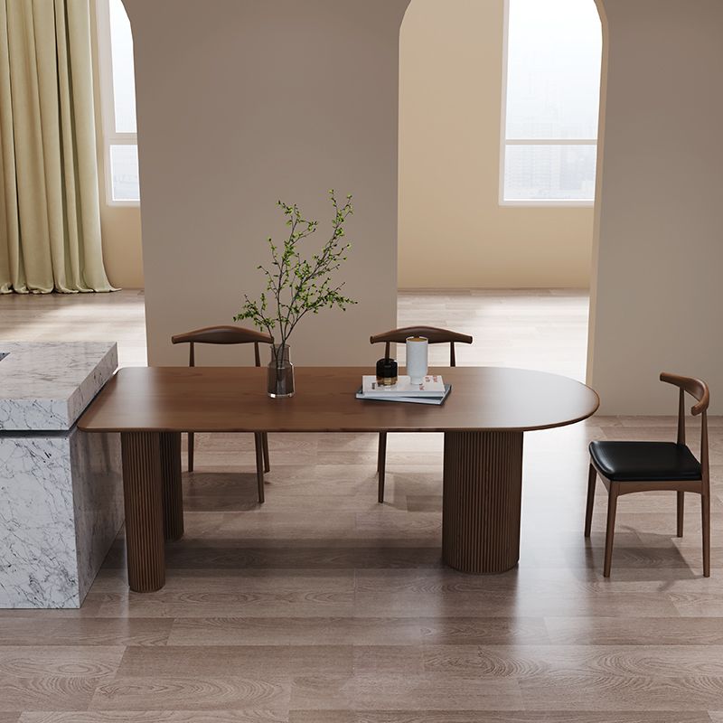 Free Form Pine Wood Dining Table in Nature/Walnut Modern Island Table with 3 Legs Clearhalo ' dining_table' 'Dining Tables & Seating' 'Dining Tables' 'furn' 'furn_dining_table' 'Furniture' 'furniture_dining_table' 'Kitchen & Dining Furniture' 'kitchen&dining_furn' 'kitchen' 'kitchen_dining_table' 1200x1200_57fbe306-ed5c-4843-9bf2-f96adfd52a84
