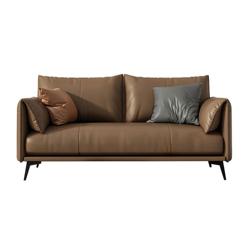 Wooden Leather/cowhide Brown Rectangular Sofa with Latex Upholstery Clearhalo 'furn' 'furn_sofas' 'Furniture' 'furniture_sofas' 'kitchen' 'kitchen_sofas' 'Living Room Furniture' 'Sofa' 'sofas' 1200x1200_57fc79e6-eff7-4a1b-aa73-fc34dff1d023