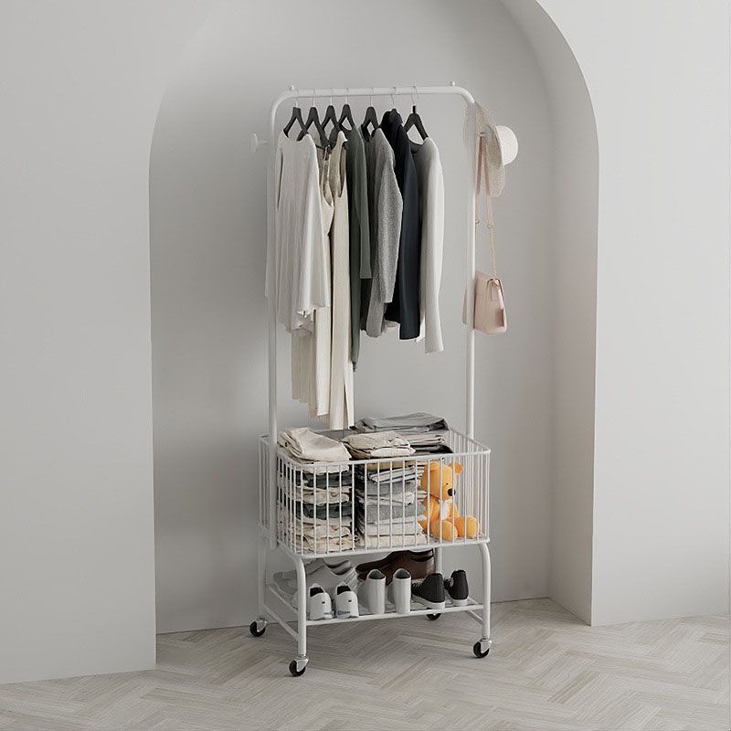 Gorgeous Plain Coat Rack Castors Metal Coat Rack with Storage Shelving Clearhalo 'Entry & Mudroom Furniture' 'furn' 'furn_hall_tree_coat_racks' 'Furniture' 'Hall Trees & Coat Racks' 'hall_tree_coat_racks' 1200x1200_57fc887f-6e2c-4e75-bf8c-f01734ab0dbd