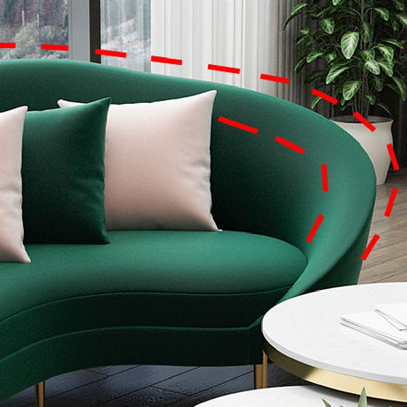 Divano curvo contemporaneo con braccio inclinata e schiena stretta per l'appartamento