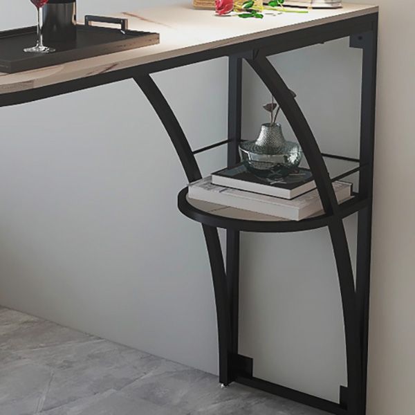 Modern White Marble Bar Table with Specialty Table Top Black Pedestal Table - 42" H Clearhalo 'Bar Furniture' 'Bar Tables' 'bar_tables' 'furn' 'furn_bar_tables' 'Furniture' 'furniture_bar_tables' 'Kitchen & Dining Furniture' 1200x1200_57fd485f-52e5-4fcf-9ed0-13e7b9bf6166