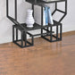 Industrial Open Back Bookshelf Etagere Metal Bookcase with Shelves