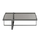 Contemporary Rectangle Glass Top Cocktail Table with Cross Base