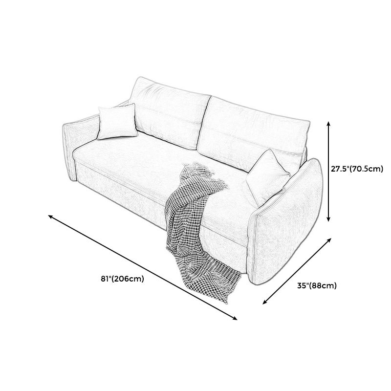 Fabric Square Arm Sofa Bed Standard Loose Back Settee Furniture in Grey Clearhalo 'furn' 'furn_sofas' 'Furniture' 'furniture_sofas' 'kitchen' 'kitchen_sofas' 'Living Room Furniture' 'Sofa' 'sofas' 1200x1200_57ff58c8-7d2c-4d71-953a-df0402aa59ad