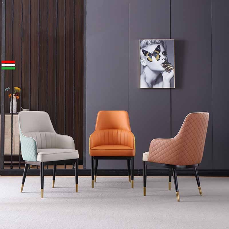 Minimalist Solid Back Arm Side Chairs Upholstered Leather Dining Chair Clearhalo ' kitchen&dining_furn' 'Dining Chairs' 'Dining Tables & Seating' 'dining_chair' 'furn' 'furn_dining_chair' 'Furniture' 'furniture_dining_chair' 'Kitchen & Dining Furniture' 'kitchen' 1200x1200_57fff1e0-6bb6-499b-b481-3ef52dc598b2