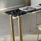 Glam Style Rectangle Stone Bar Tableau de 42 pouces Hauteur Gold Sled Piedstal Bistro Table