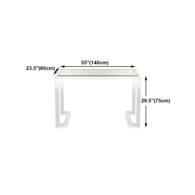 Modern Rectangular Bedroom Desk Glass Top Office Desk Home Writing Desk Clearhalo 'furn' 'furn_office_desk' 'Furniture' 'Office Desks' 'Office Furniture' 'office_desk' 1200x1200_580066c7-c0e3-4048-91b9-d8ecc6c55d5d