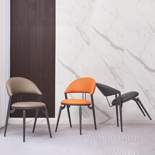 Metal Industrial Dining Chair Matte Finish Open Back Side Chair