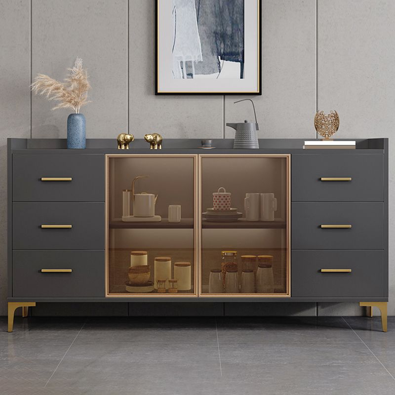 Tavolo a buffet in legno Scheda in stile glam con armadi e cassetti