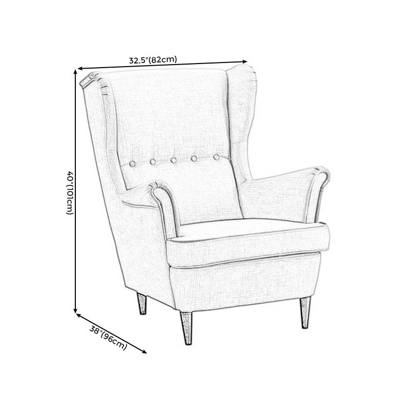 Tufted Back Wingback Chair Rolled Arms Accent Chair, 37.80" W √ó 32.28" L √ó 39.76" H Clearhalo 'Accent Chairs' 'accent_chairs' 'Chairs & Seating' 'furn' 'furn_accent_chairs' 'Furniture' 'furniture_accent_chairs' 'Living Room Furniture' 1200x1200_58025f52-f034-4d4f-8085-be5c89640cb3