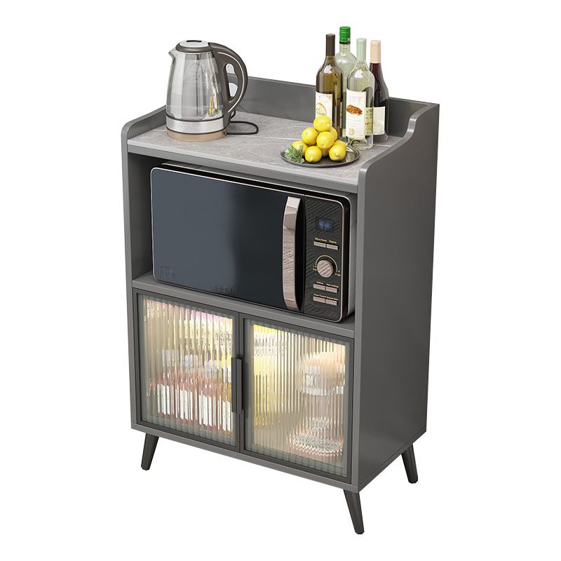 Porte di vetro di pietra grigia Glam Server da pranzo interno con armadi