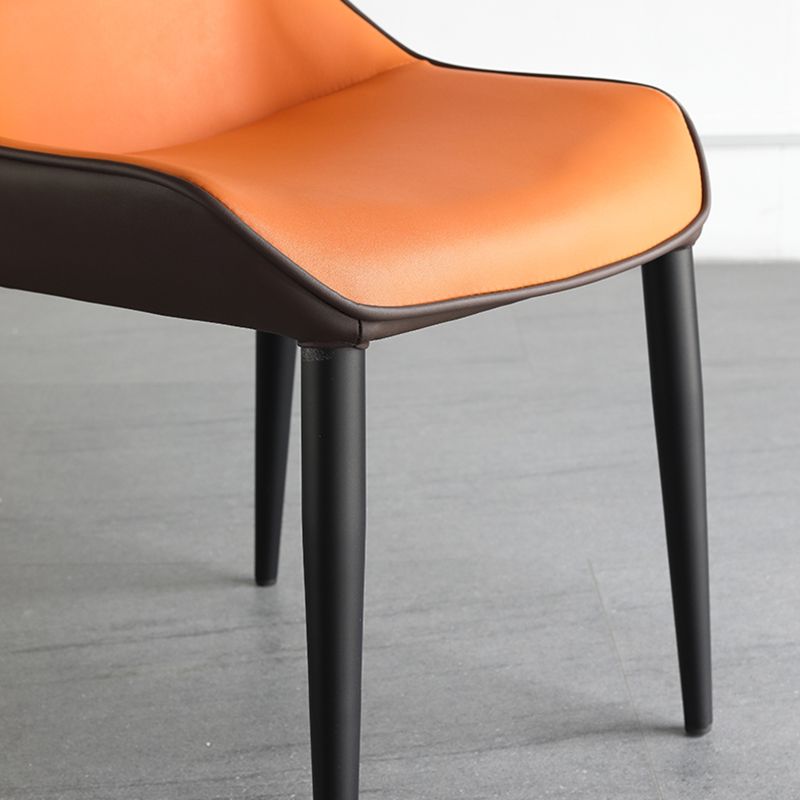 Modern PU Leather Dining Chairs Metal Dining Armchairs for Home Use Clearhalo ' kitchen&dining_furn' 'Dining Chairs' 'Dining Tables & Seating' 'dining_chair' 'furn' 'furn_dining_chair' 'Furniture' 'furniture_dining_chair' 'Kitchen & Dining Furniture' 'kitchen' 1200x1200_5802f2f3-eb26-410c-af5f-fca312cbf110