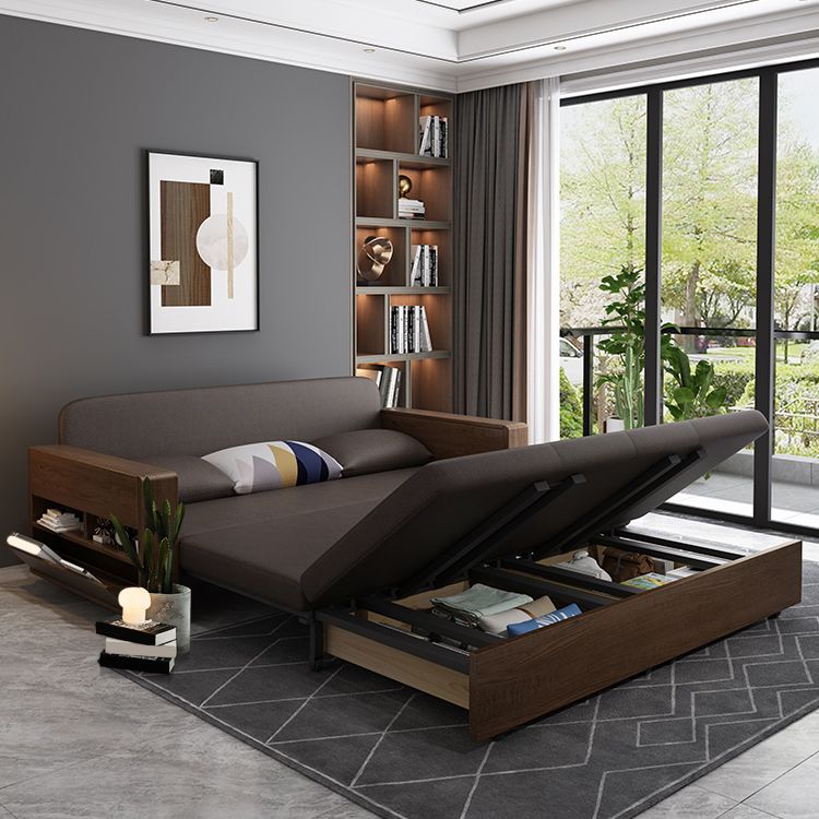 Divano in legno massiccio cuscino a braccio quadrato incluso divano convertibile