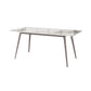 Mesa de comedor rectangular 4 patas modernas mesa fija de piedra sinterizada