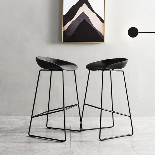 Scandinavian Steel Plastic Counter Stools Backless Bar Stools with Bucket Seat (Set of 2) Clearhalo 'Bar Furniture' 'Bar Stools' 'bar_stools' 'furn' 'furn_bar_stools' 'furniture_bar_stools' 'Kitchen & Dining Furniture' 'kitchen&dining_furn' 'kitchen' 'kitchen_furn' Furniture' 1200x1200_580726f4-f4a7-4247-a52c-0c59e4213cd0