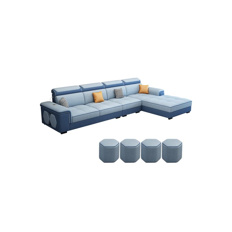 Contemporary 70"D Sectional Square Arm Sofa with Reversible Chaise for Living Room Clearhalo 'furn' 'furn_sectionals' 'Furniture' 'furniture_sectionals' 'kitchen' 'kitchen_sectionals' 'Living Room Furniture' 'Sectionals' 1200x1200_5807320a-d0aa-4127-89f6-29d61172448a