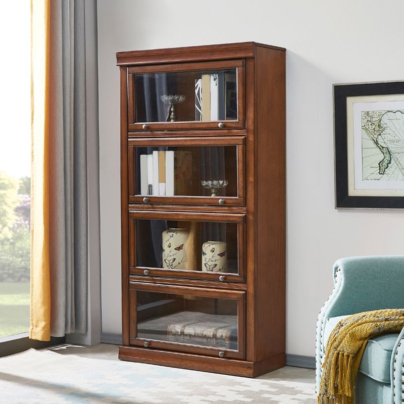 Wooden Standard Bookcase Contemporary Closed Back Bookshelf With Door Clearhalo 'Bookcases' 'furn' 'furn_bookcases' 'Furniture' 'furniture_bookcases' 'Office Furniture' 1200x1200_580787eb-bcfb-48b3-a7e2-f97effc9fa11