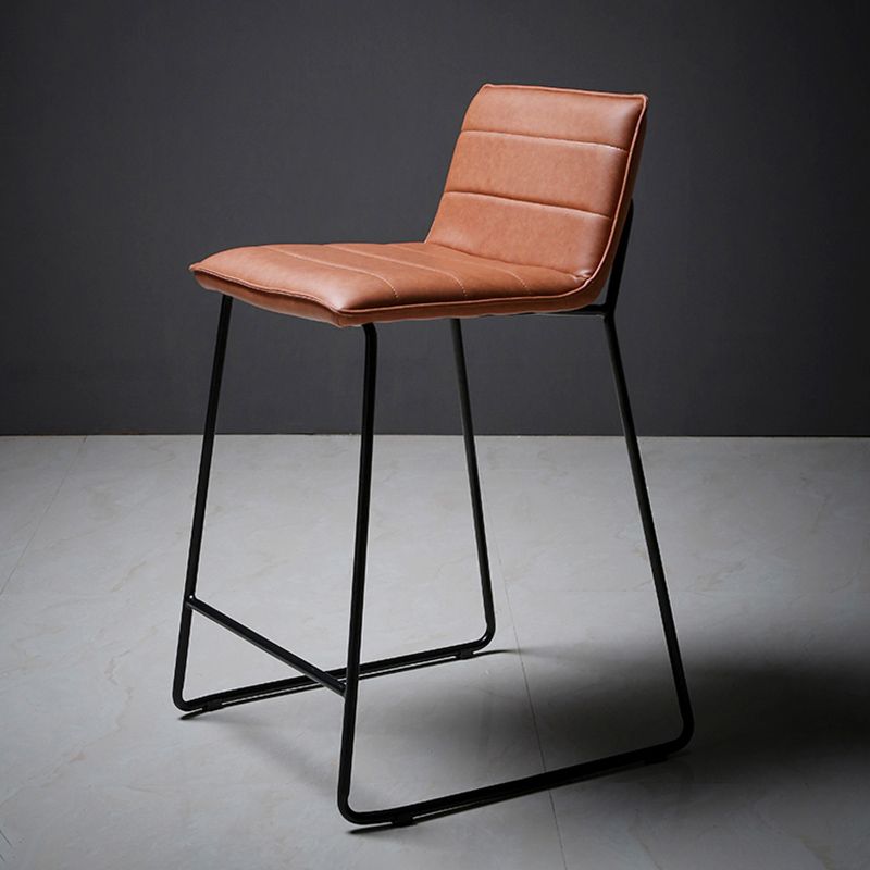 Scandinavian Black Iron Base Barstool Fabric and Faux Leather Bar Stools Clearhalo 'Bar Furniture' 'Bar Stools' 'bar_stools' 'furn' 'furn_bar_stools' 'Furniture' 'Kitchen & Dining Furniture' 1200x1200_5807e113-c3ed-4eff-a773-497db7d88e00