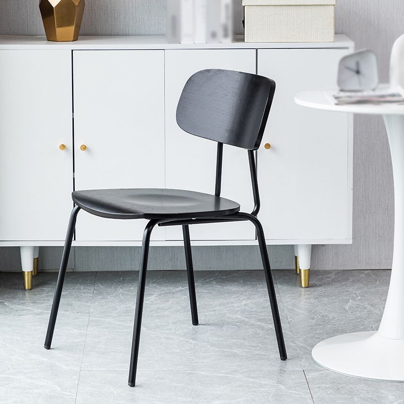 Modern Style Dining Chair Wooden Open Back Side Chair with Metal Base Clearhalo 'Dining Chairs' 'Dining Tables & Seating' 'dining_chair' 'furn' 'furn_dining_chair' 'Furniture' 'Kitchen & Dining Furniture' 1200x1200_5809c0c0-4cf5-4b65-b931-6e08822884fd