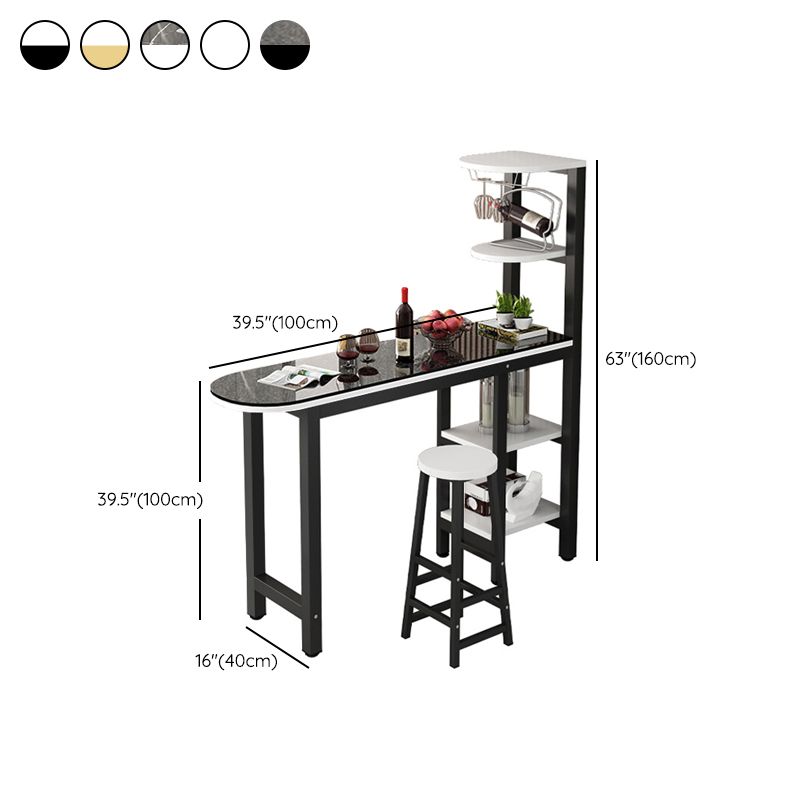 Metal Frame Contemporary Pub Table Matte Finish Manufactured Wood Bar Table Clearhalo 'Bar Furniture' 'Bar Tables' 'bar_tables' 'furn' 'furn_bar_tables' 'Furniture' 'Kitchen & Dining Furniture' 1200x1200_580a9792-d1e2-442b-be3d-c9e3ad9ea575