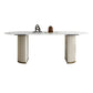 Traditional Luxury Dining Table Stone Dining Table with Double Pedestal