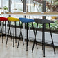 Indoor Bucket Counter Bar Stool Modern Plastic Footrest Low Back Bar Stool