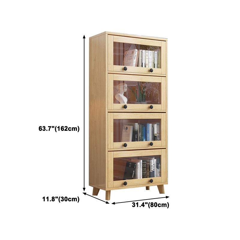 11.8" W Closed Storage Bookcase Modern Wooden Bookshelf with Glass Doors Clearhalo 'Bookcases' 'furn' 'furn_bookcases' 'Furniture' 'Office Furniture' 1200x1200_580e4bfa-f758-4b44-8587-59b9ea7fdc5b
