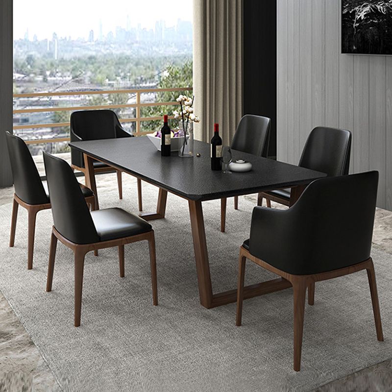 Industrial Stone Kitchen Dinner Table Rectangle Sled Base Dining Table Clearhalo 'Dining Tables & Seating' 'Dining Tables' 'dining_table' 'furn' 'furn_dining_table' 'Furniture' 'Kitchen & Dining Furniture' 1200x1200_5811e465-c8b3-4ee8-8c92-4c1f658206a4