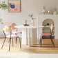 Scandinavian Round Cream White Dining Table for 2-4 People Artificial Wood Table Top with Tripod Leg Clearhalo 'Dining Tables & Seating' 'Dining Tables' 'dining_table' 'furn' 'furn_dining_table' 'Furniture' 'Kitchen & Dining Furniture' 1200x1200_5813ce80-0605-4cc7-9d67-2a247520ff32